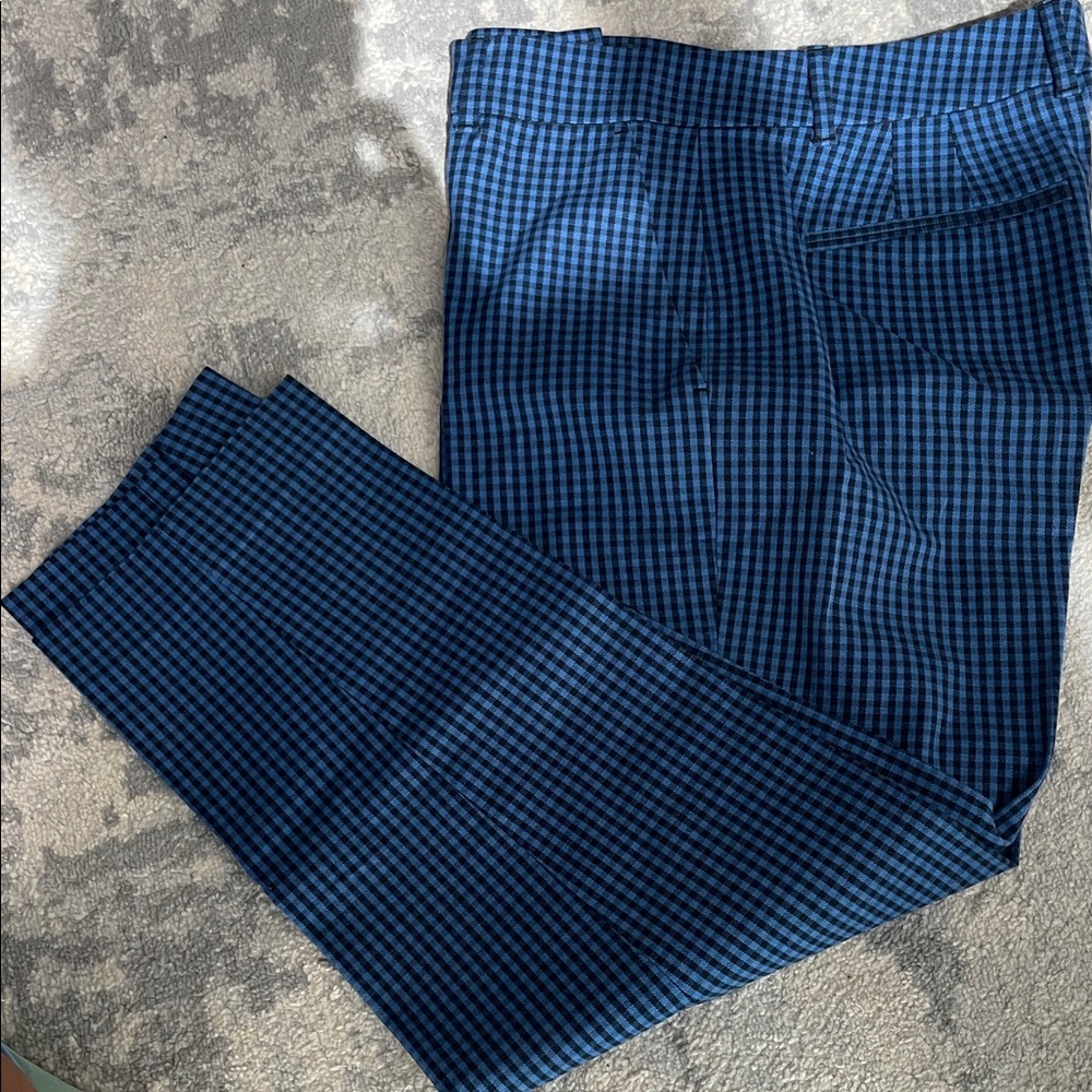 Club Monaco Blue Checkered Ankle Pants